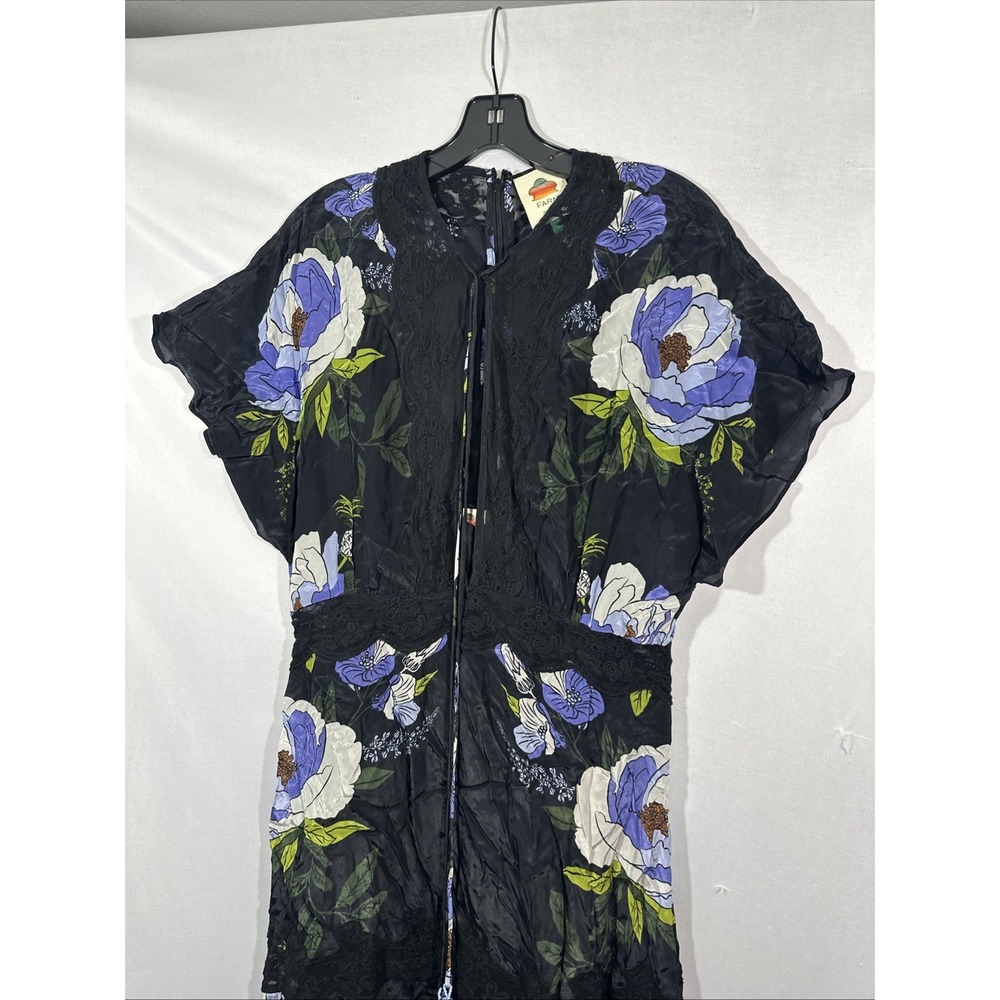 NWD $298 FARM RIO [ Large ] Soft‎ Garden Soft Garden Lace Maxi Dress black U1681 - Picture 6 of 16